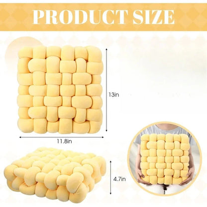 Handwoven plush pillows suitable for office chairs and sofas - Side View