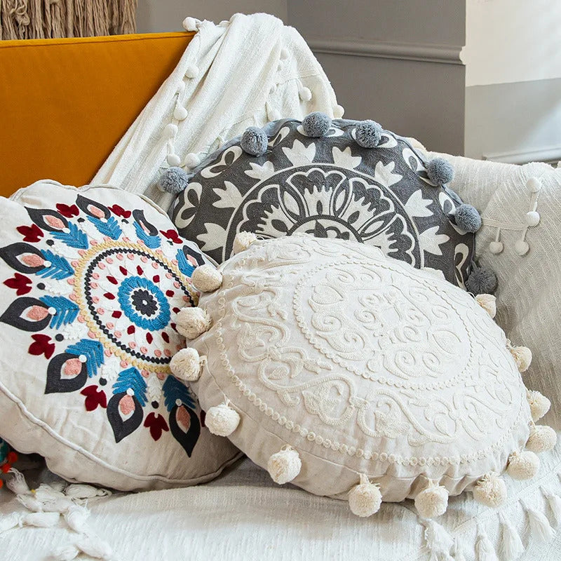 Round Pillow Cover Home Decor Living Room Pillow Cover