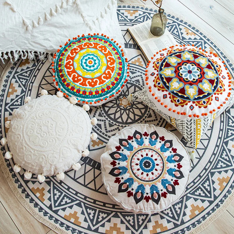 Round Pillow Cover Home Decor Living Room Pillow Cover - Detail View