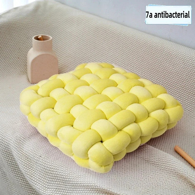 Handwoven plush pillows suitable for office chairs and sofas - In Use