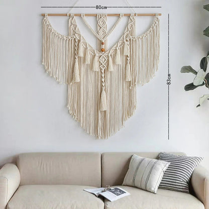 Tassel wall hanging fabrics are suitable for living room decoration - Side View
