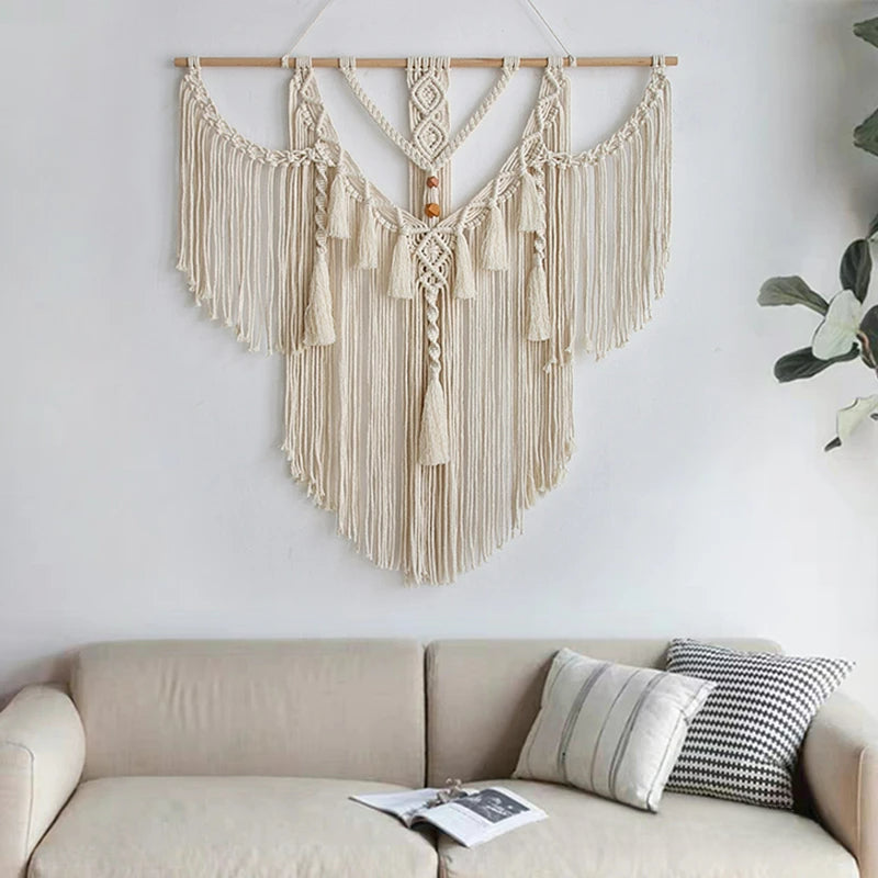 Tassel wall hanging fabrics are suitable for living room decoration - Front View